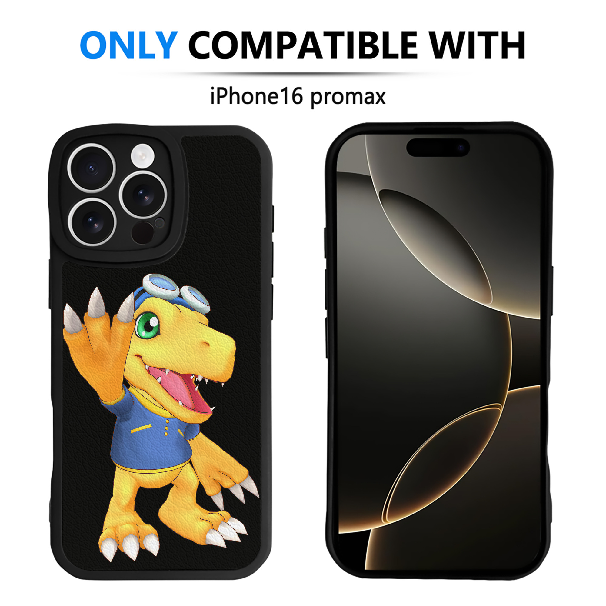 （画像用） Digimon デジタルモンスター/デジモン 【iPhone 16シリーズ対応】シリコンスマホケース（レザー調） 材質：シリコン